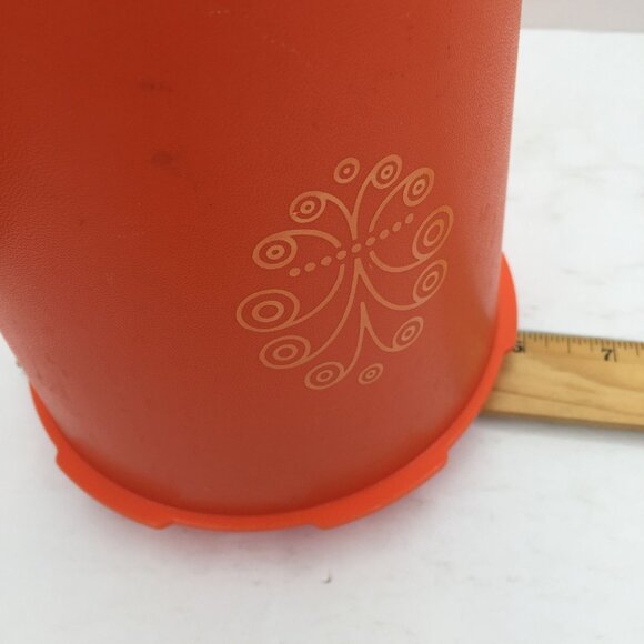 Vintage Servalier Tupperware Orange Storage Container 809-14 Sunburst Lid 810-26 - Picture 11 of 15